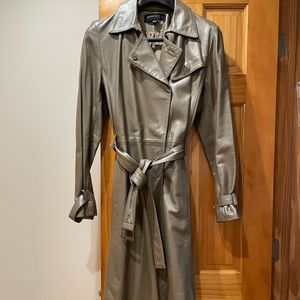 Metallic leather Kenneth Cole Trench Coat